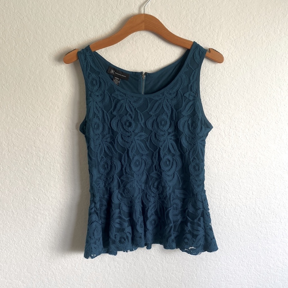 🫐💙💍 I.N.C. Blue lacy fit and flare blouse 🫐💙💍